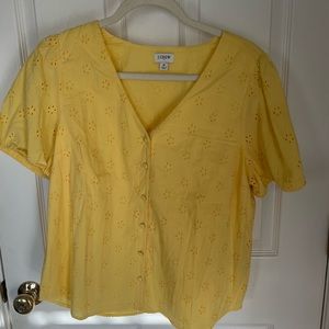 NWOT Jcrew factory eyelet button front top